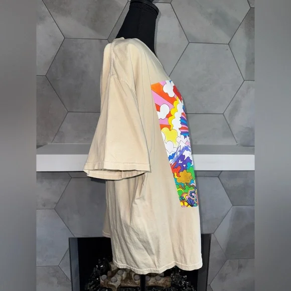 Pepsi 🌈 Groovy Rainbow and Cream Oversized Graphic Tee Women's Size XL Like New! - Picture 2 of 11